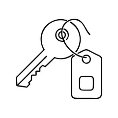 room key icon, room key line art - simple line art of room key, perfect for room key logos and icons