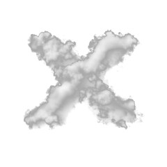 Obraz premium Cumulus Cloud Letter X Overlay - Dreamy Text Effect for Ethereal Designs. Perfect for Whimsical, Creative and Fantasy Projects. Compatible with Most Editing Software. 