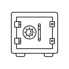 safe box icon, safe box line art - simple line art of safe box, perfect for safe box logos and icons
