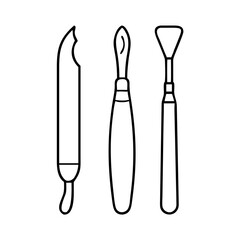 sculpting tools icon, sculpting tools line art - simple line art of sculpting tools, perfect for sculpting tools logos and icons
