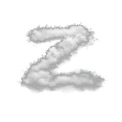 Cumulus Cloud Letter Z Overlay - Dreamy Text Effect for Ethereal Designs. Perfect for Whimsical, Creative and Fantasy Projects. Compatible with Most Editing Software.  