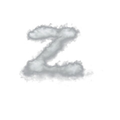 Cumulus Cloud Letter Z Overlay - Dreamy Text Effect for Ethereal Designs. Perfect for Whimsical, Creative and Fantasy Projects. Compatible with Most Editing Software.  