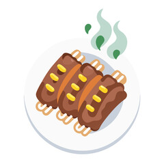  Illustration of Ribs with Maple Glaze