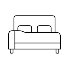 single bed icon, single bed line art - simple line art of single bed, perfect for single bed logos and icons