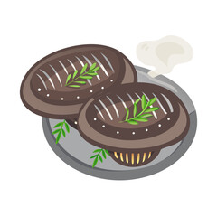  Illustration of Mushrooms with Herbs