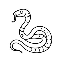 snake icon, snake line art - simple line art of snake, perfect for snake logos and icons