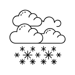 snowfall icon, snowfall line art - simple line art of snowfall, perfect for snowfall logos and icons