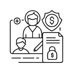 social security icon, social security line art - simple line art of social security, perfect for social security logos and icons