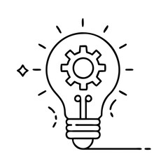 solution lightbulb icon, solution lightbulb line art - simple line art of solution lightbulb, perfect for solution lightbulb logos and icons