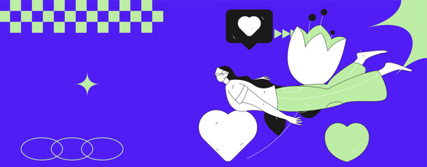 Happy Valentine's Day flat character vector concept business hand drawn illustration
