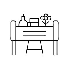 table setup icon, table setup line art - simple line art of table setup, perfect for table setup logos and icons