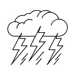 thunderstorm icon, thunderstorm line art - simple line art of thunderstorm, perfect for thunderstorm logos and icons