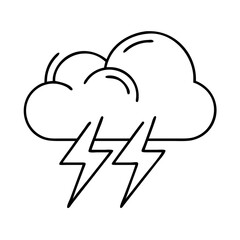 thunderstorm icon, thunderstorm line art - simple line art of thunderstorm, perfect for thunderstorm logos and icons