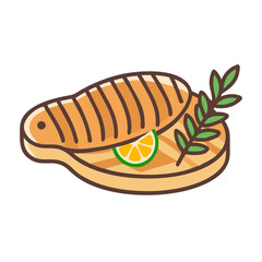 Illustration of Salmon Fillet with Herbs