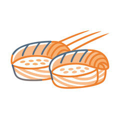 Illustration of Grilled Salmon Sushi