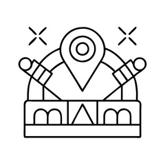 venue icon, venue line art - simple line art of venue, perfect for venue logos and icons