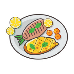  Grilled Salmon Topped with Pineapple Salsa