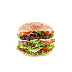 hamburger on white background