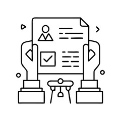 voting rights icon, voting rights line art - simple line art of voting rights, perfect for voting rights logos and icons