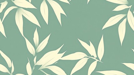 Obraz premium Elegant, patterned design of pale leaves on a muted background.