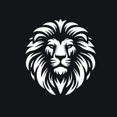 lion head logo vector, A Lion head logo in black and white (1)