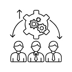 Obraz premium workforce development icon, workforce development line art - simple line art of workforce development, perfect for workforce development logos and icons