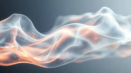 Obraz premium Abstract digital design of flowing, translucent shapes.