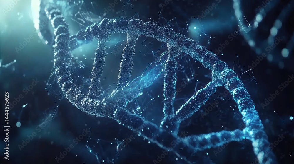 Poster abstract dna helix structure: a microscopic glimpse into the blueprint of life
