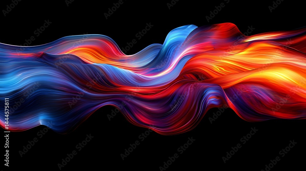 Poster radiant colorful wave of light flowing gracefully with an abstract design capturing the essence of m