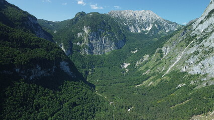 Naklejka premium Aerial drone view of National Park in Austria