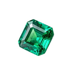 Fototapeta premium Emerald Gemstone HighQuality Emerald Cut Jewel Image isolated on transparent background