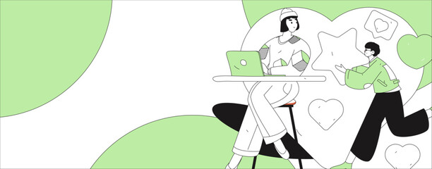 Happy Valentine's Day flat character vector concept business hand drawn illustration
