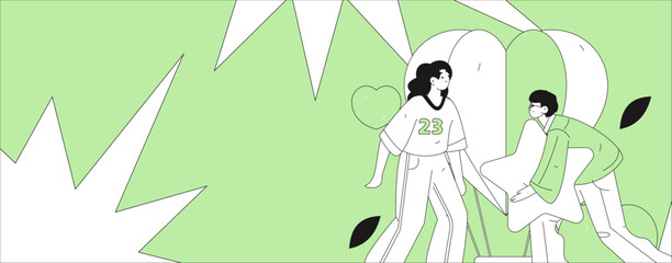 Happy Valentine's Day flat character vector concept business hand drawn illustration
