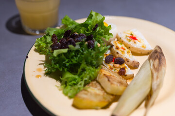 Healthy grilled vegetable salad in a bowl