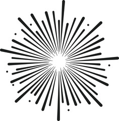 Obraz premium Radiant Firework Silhouette Vector – Independence Day Celebration Design USA