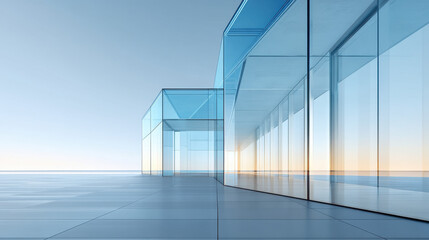 Obraz premium Modern Glass Architecture Exterior