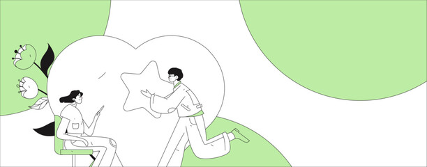 Happy Valentine's Day flat character vector concept business hand drawn illustration
