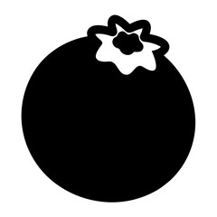 Single Black and White Blueberry Illustration Simple Clipart Graphic Design Element