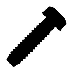 Black silhouette of a machine screw bolt fastener with a square head