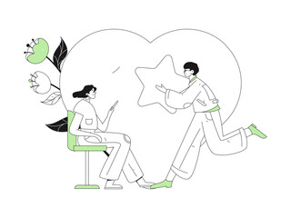 Happy Valentine's Day flat character vector concept business hand drawn illustration
