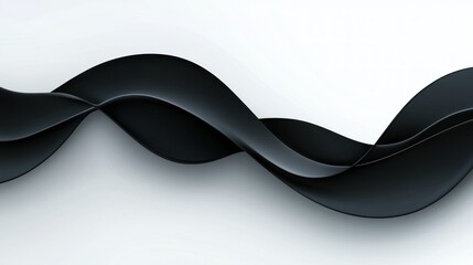 Dark curving ribbons intersecting across a neutral white background