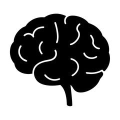 Human Brain Icon Black Silhouette Illustration Graphic Design Element for Medical Healthcare Neurology Psychology Education