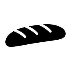 A Delicious Loaf of Crusty Bread A Simple Black and White Icon of Baked Goods