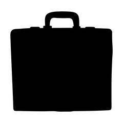 A Simple Black Silhouette of a Classic Briefcase Suitable for Business Professionals or Travelers