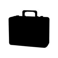 Black Silhouette of a Briefcase Business Bag for Travel and Work