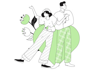 Happy Valentine's Day flat character vector concept business hand drawn illustration
