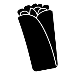 A Delicious Burrito Simple Black and White Icon Graphic Illustration
