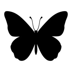 Black Butterfly Silhouette Elegant Wings Insect Nature Graphic Design
