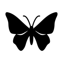 Elegant Black Butterfly Silhouette Simple Icon Graphic Design Image