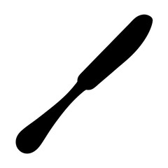 Black Silhouette of a Butter Knife Tableware Utensil for Spreading Food